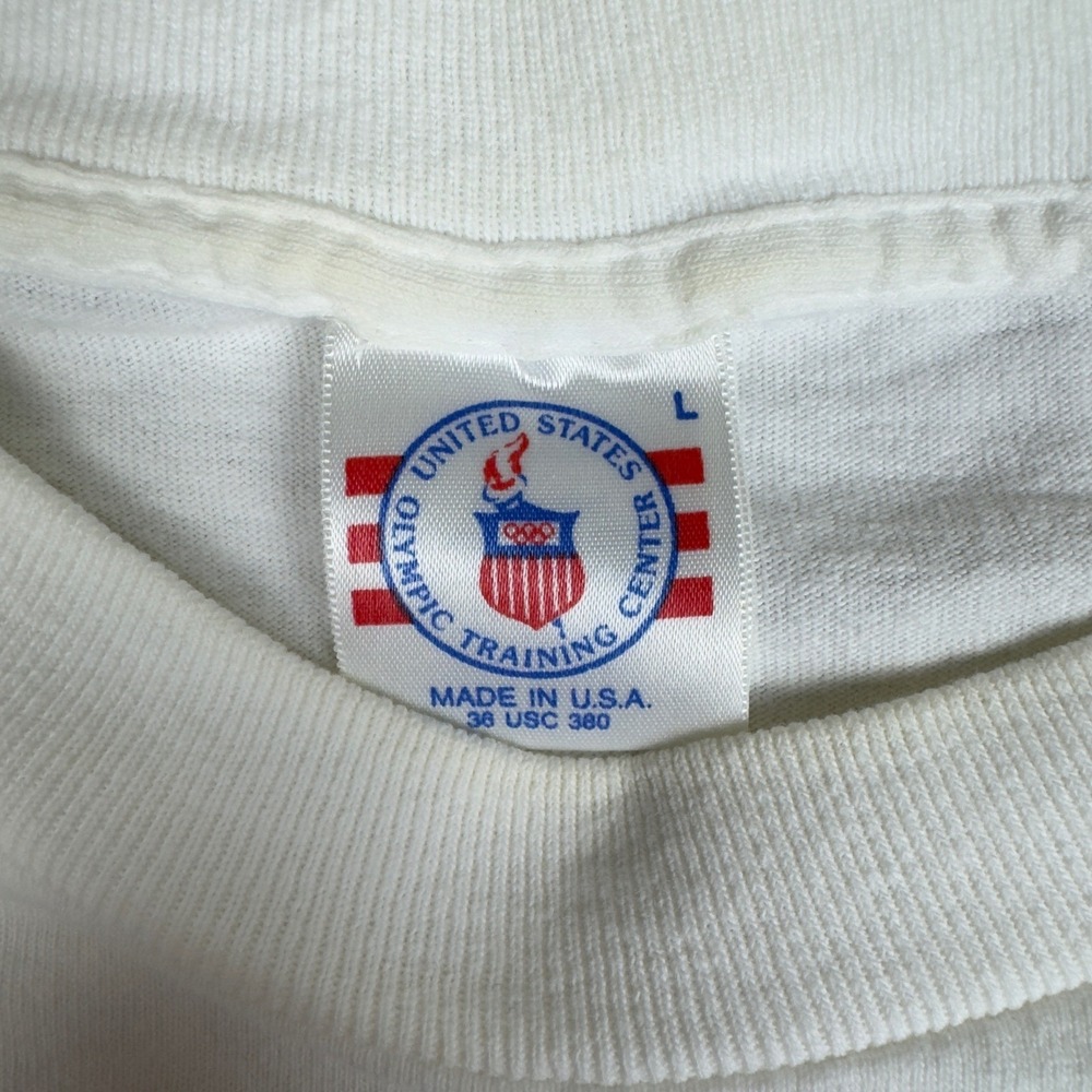 Vtg 1994 Olympic Day Run T-Shirt USA Made Single Stitch White Men's L Jogging - Picture 6 of 10